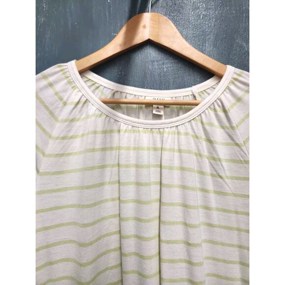 Ana A New Approach Knit Top Size Large XL Pear Striped Elastic Waist - Picture 2 of 11